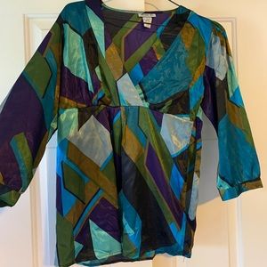 A color block dressy shirt💜💚💙💛